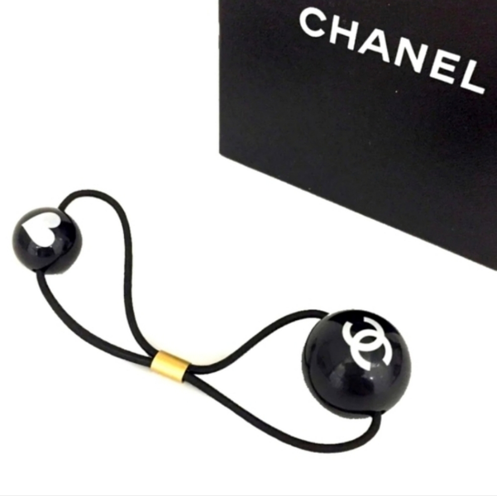 CHANEL CC LOGO BLACK HAIR TIE ACCESSORIES/1A7223 - Picture 10 of 10
